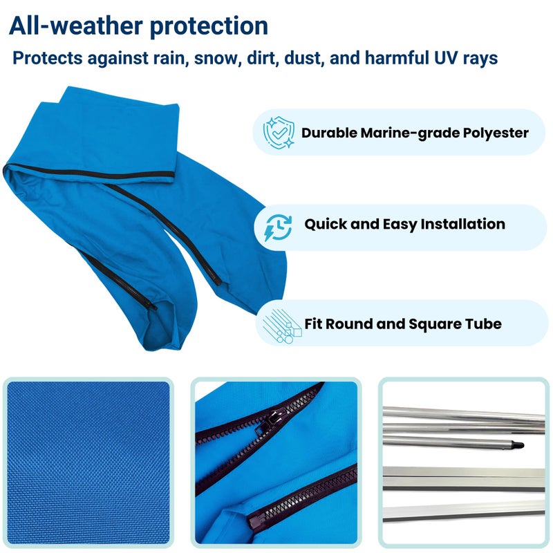 Savvycraft Bimini Top Storage Boot 91"-96" Width Blue Color, Waterproof UV Protection Bimini Top Replacement Boot, Fit Round and Square Tube - Image 2